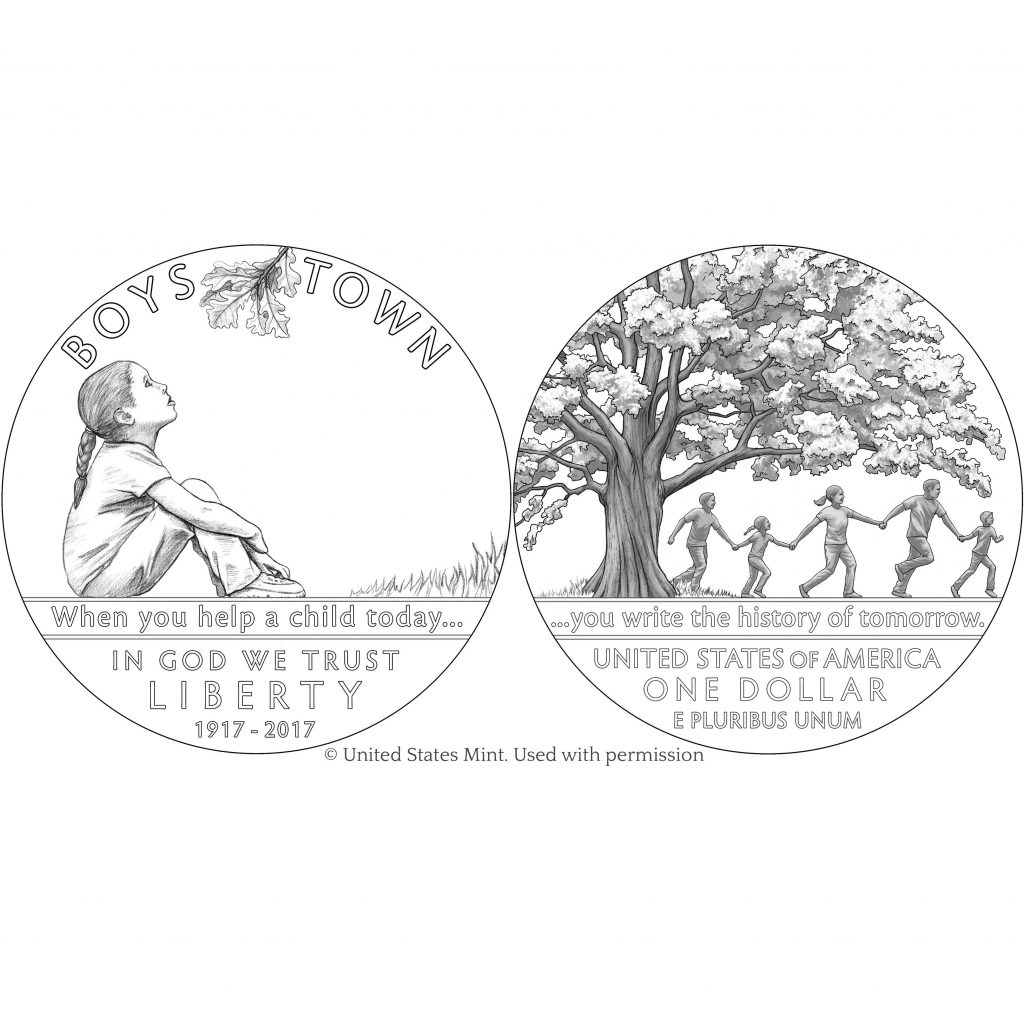 Boys Town commemorative coin design 1 boys town silver coin