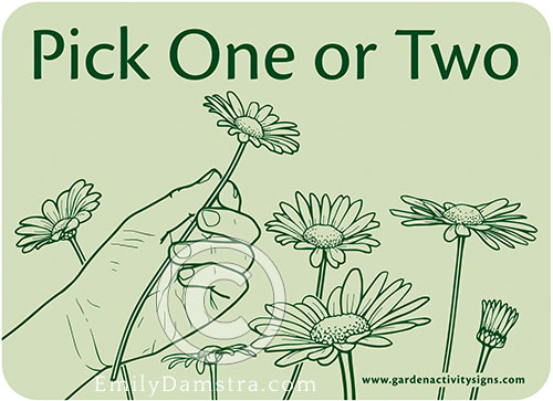 Garden Activity Sign illustrations 8 Damstra PickOneorTwo