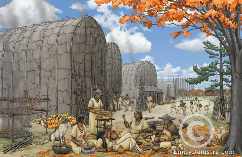 Neutral village illustration indigenous