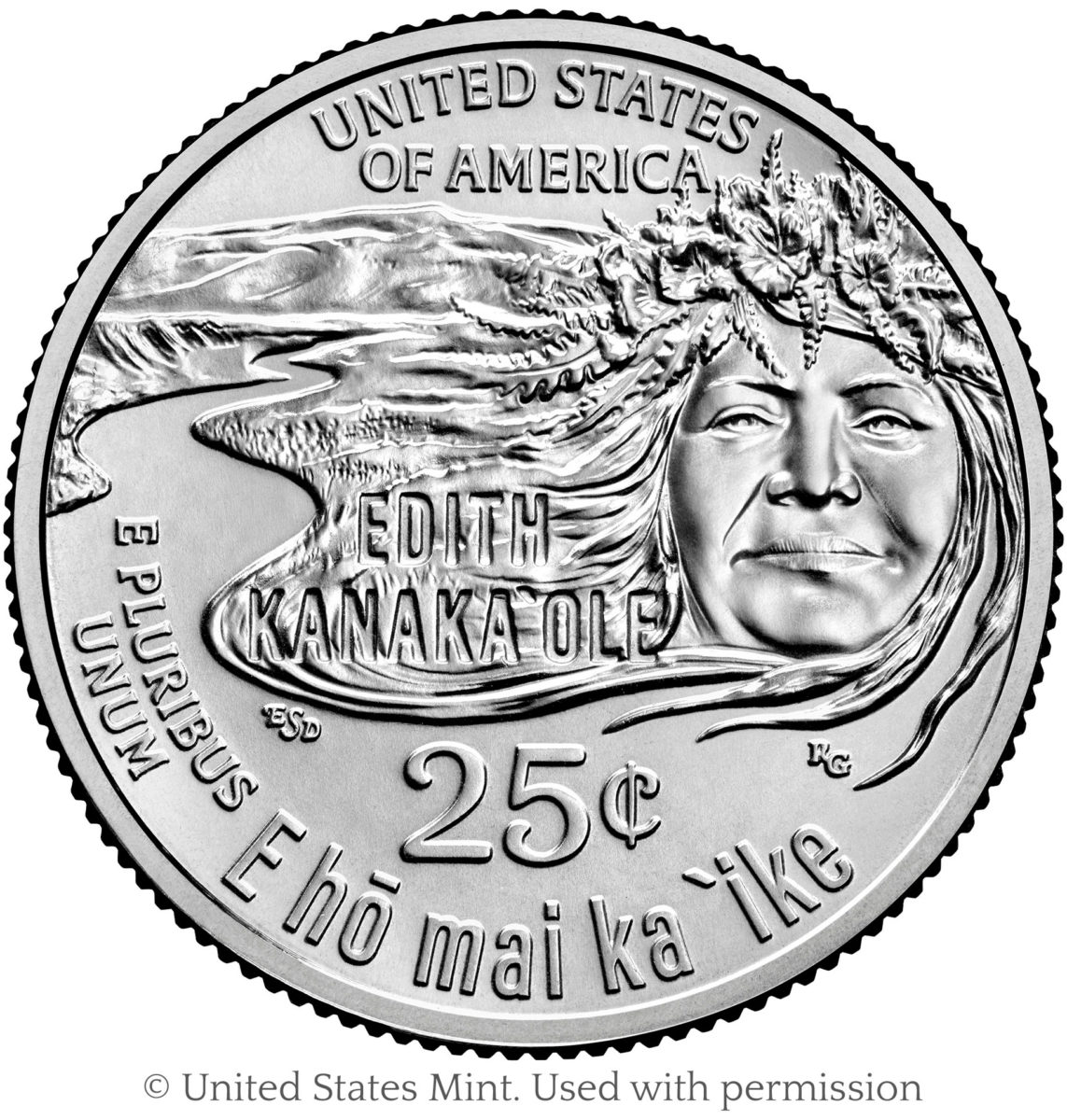 Edith Kanak`ole quarter reverse design