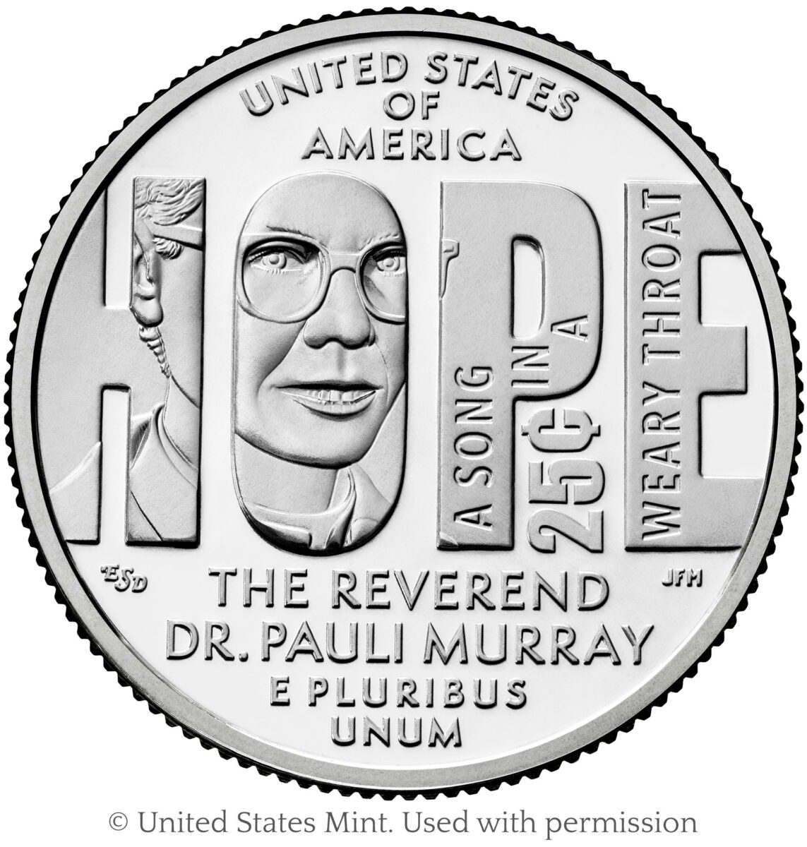 Pauli Murray quarter, reverse design