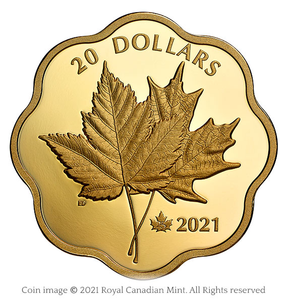 Iconic maple leaves coin