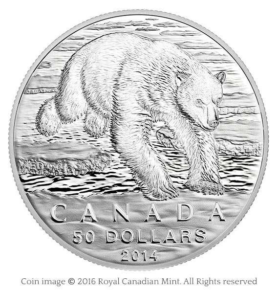 coin polar bear leaping